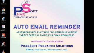 AUTO EMAIL REMINDER - PharSoft Research Solutions - Excel Spreadsheet Automation
