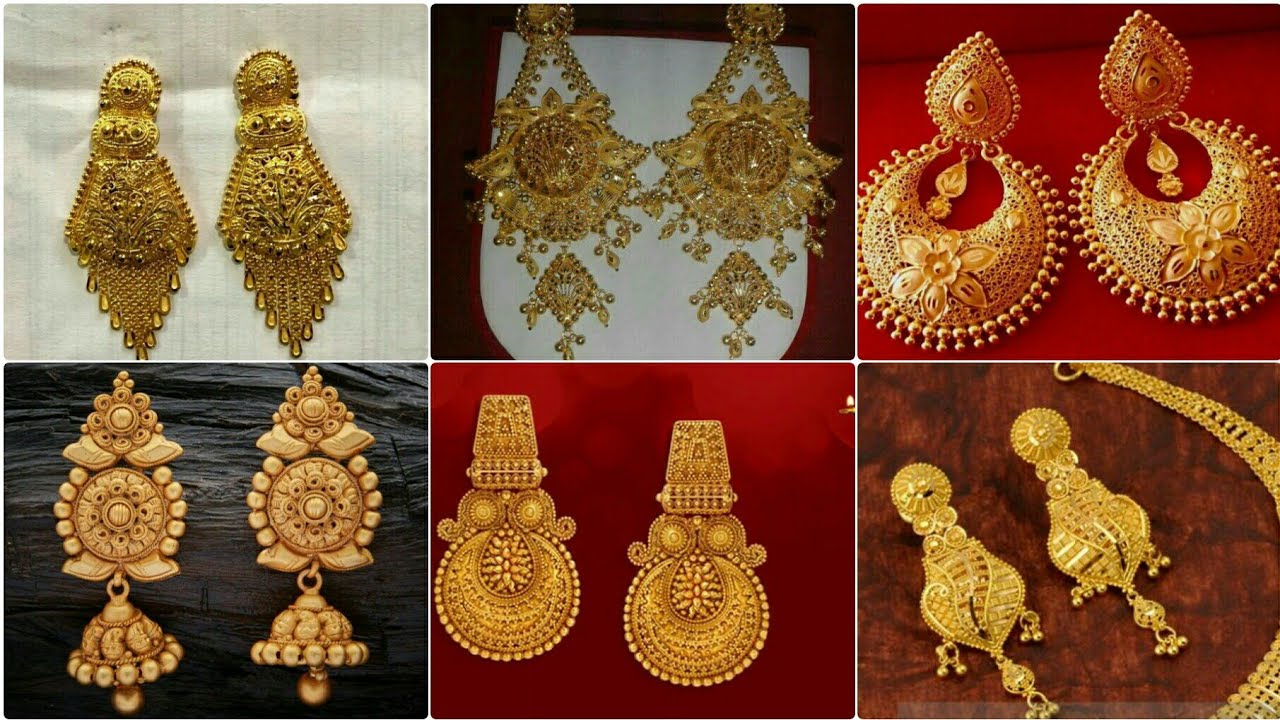 See Krishna Jewellers' Magnificent Gold Earring Designs 2024 | by krishna  jewellers | Medium