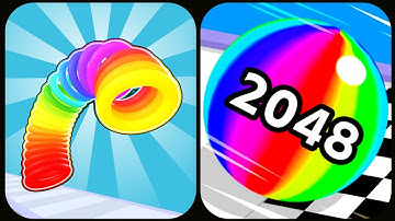 Ball Run 2048 VS : Slinky Hop - All Levels SpeedRun Gameplay