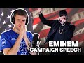 Rapper Reacts to EMINEM!! | CAMPAIGN SPEECH (HIS CRAZIEST SONG EVER?!)