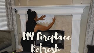 DIY Fireplace with Peel n Stick Tile | Decorate Living Room | Home Commomy