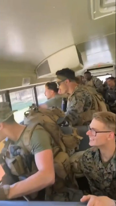 All Marines vs. 1 airman on the bus #shorts