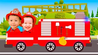 Синий трактор Песенки для детей  Машинки Пожарная машинка  Песенка про пожарного