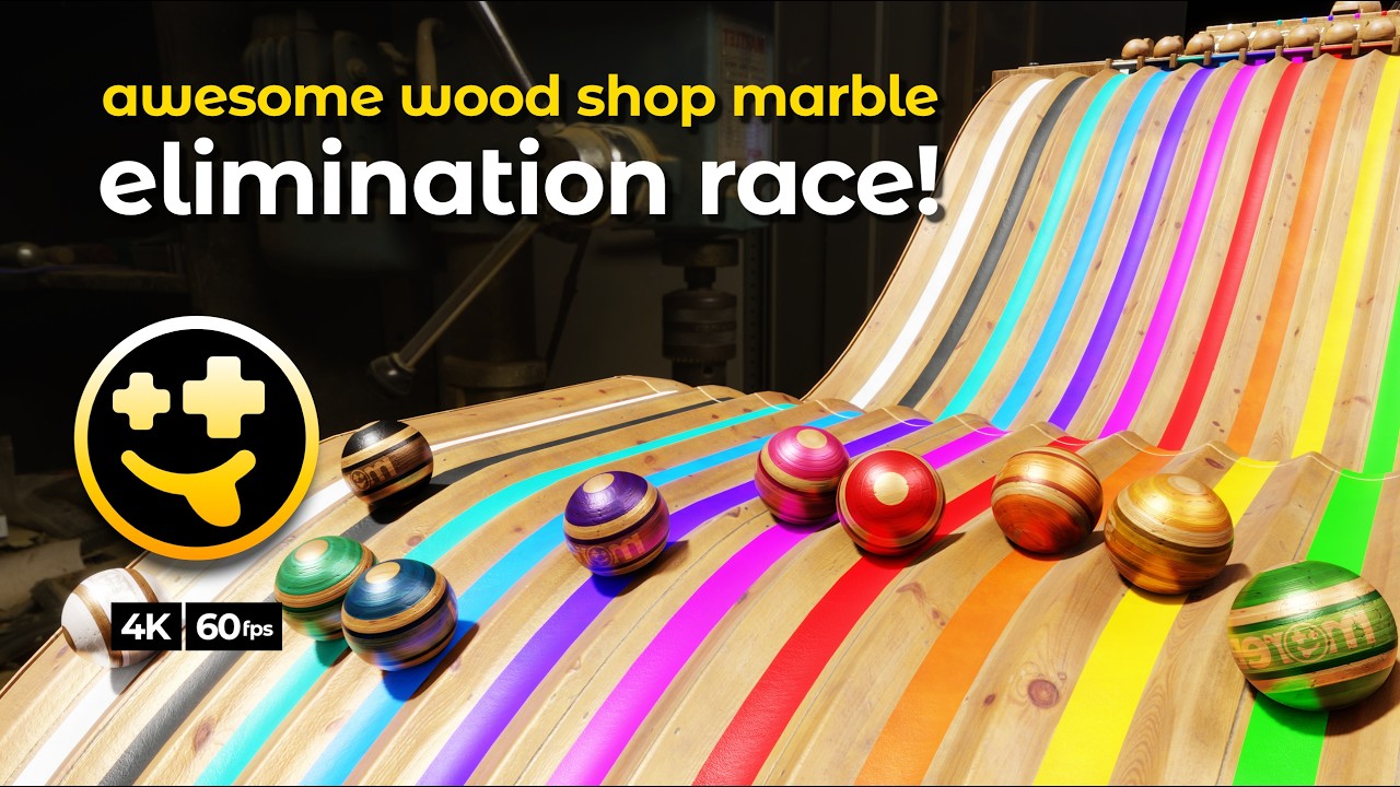 Wood Shop Marble Elimination Race!  | #marbles #marblerun #marblerace #asmr #sensory