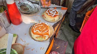 Cheese Shev Pav & Cheese Toast Sandwich Making चज शव पव Pune Street Food Indian Street Food
