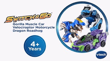 Switch & Go® Velociraptor Motorcycle, Gorilla Muscle Car & Dragon Roadhog  | Demo Video | VTech®