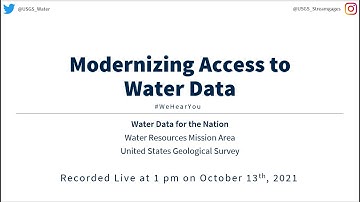 Public Webinar — Modernizing How You Access Water Data