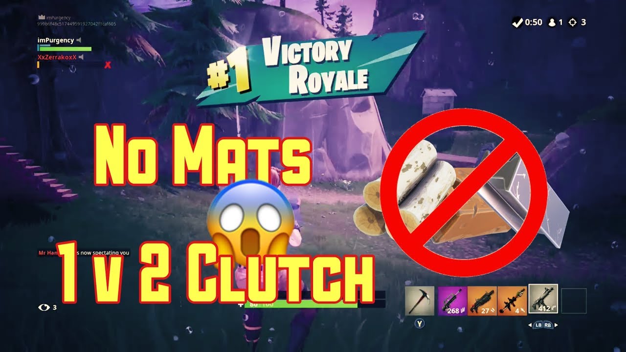 1 v 2 Clutch 2 Fortnite (no mats) 😱 YouTube