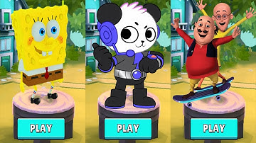 Tag with Ryan - SpongeBob With ComboPanda vs Motu Patlu Run GamePlay