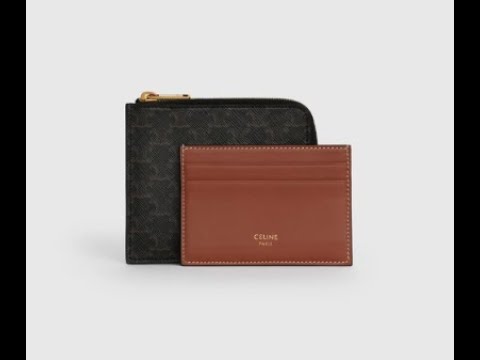 COMPACT ZIPPED WALLET CUIR TRIOMPHE IN SMOOTH CALFSKIN - BLACK