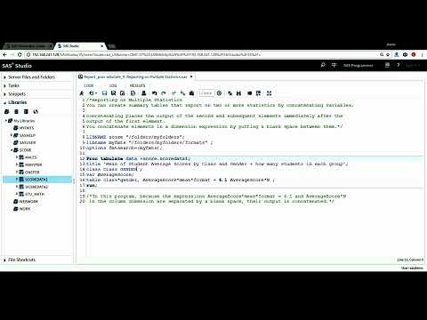 SAS programming on reports and tables: Proc Tabulate: report on multiple statistics