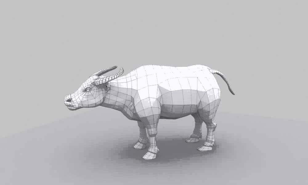 Generic buffalo low poly 3D model from YouTube