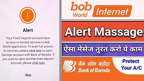 Bob Word Apps Alert Massage/Your A/c Have Acces limited Service In Bob World/Bob Word Log In Problem