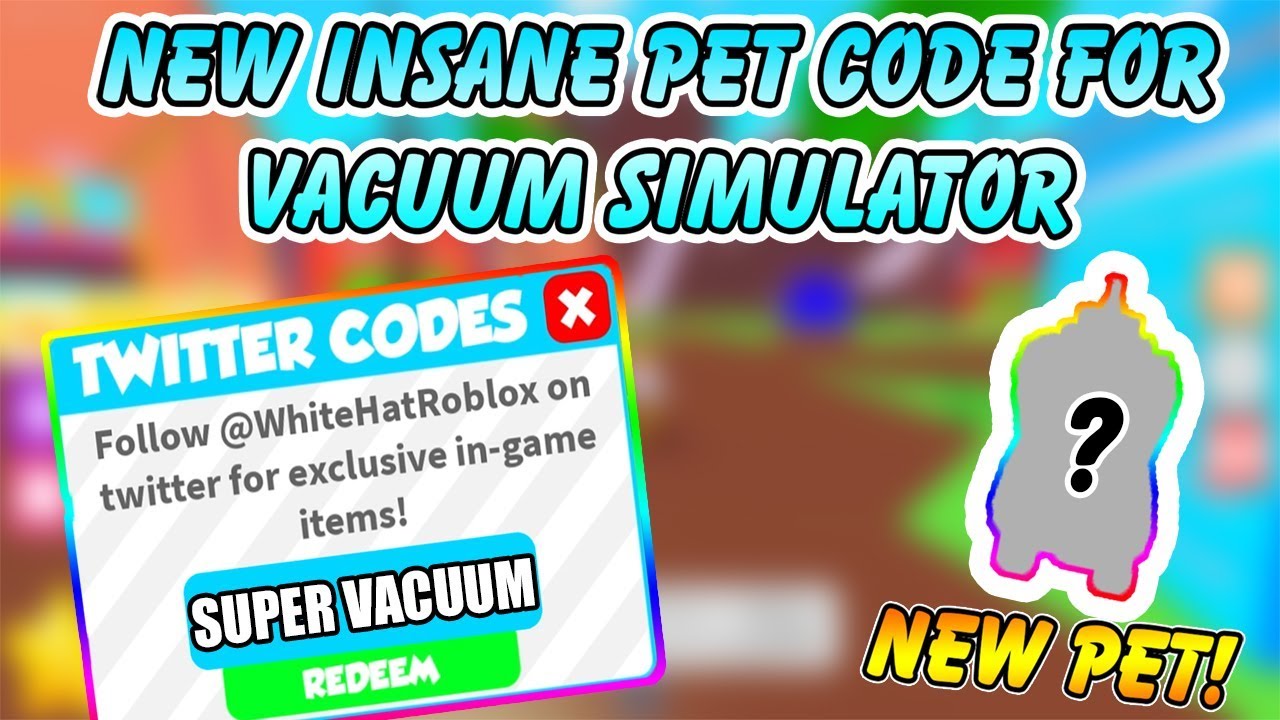 Pet Code Vacuum Simulator Limited Pet Code New Insane Update Roblox Youtube - roblox code for sling shot roblox vacuum simulator codes