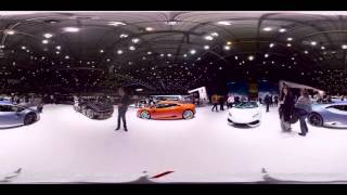 See the Lamborghini booth in 360 video at the Geneva auto show
