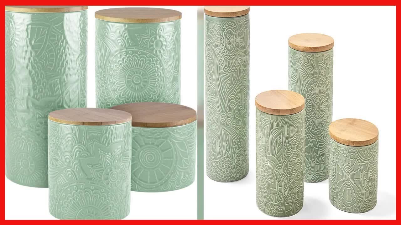 Great product - American Atelier Embossed Canister Set 4-Piece Ceramic ...