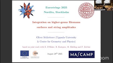 Oliver Schlotterer - Integration on higher-genus Riemann surfaces and string amplitudes