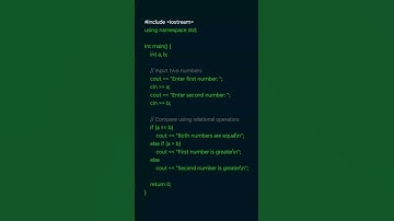 Compare Two Numbers Using Relational Operators in C++ | #CppProgramming #LearnCpp #ProgrammingBasics
