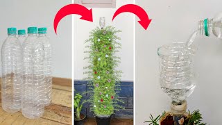 How to make amazing tower pot using plastic bottles | Vertical flower tower pot