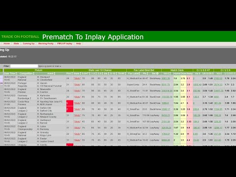 Trade on Sports Pre Match Bet Selector
