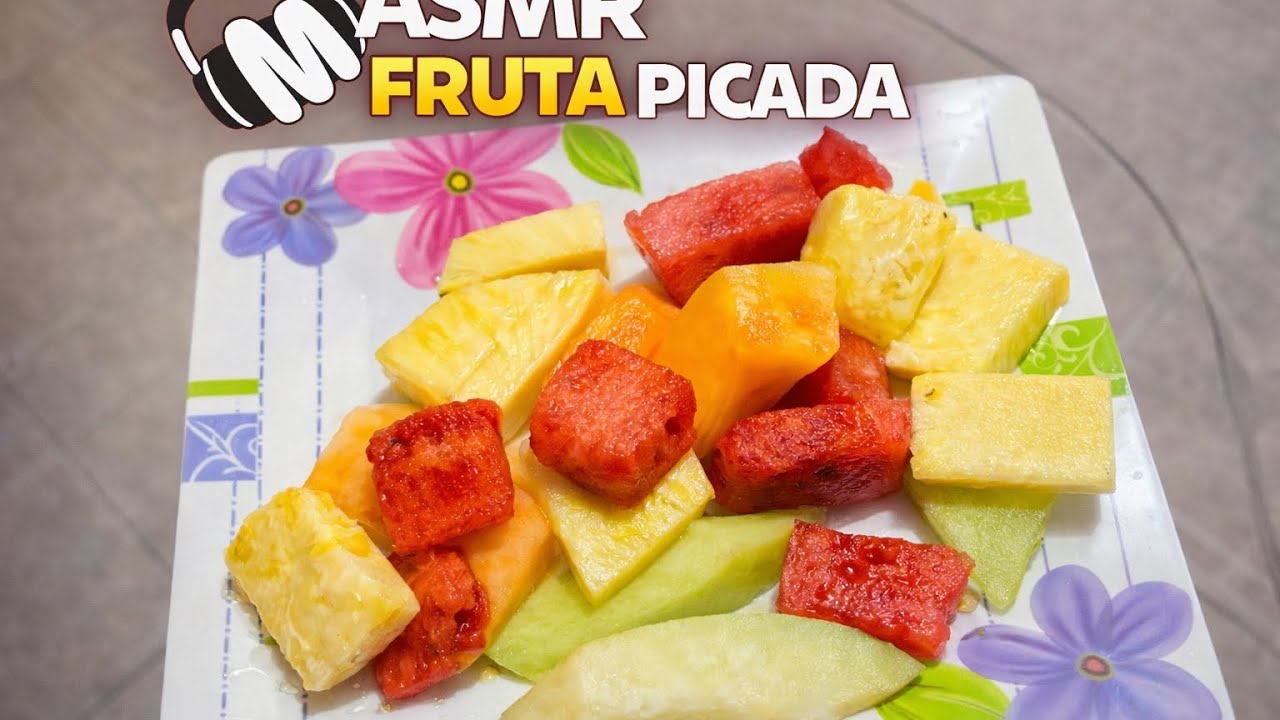 🍈🍉🍍🫧🩷 ASMR ESPAÑOL | COMIENDO FRUTA PICADA CON CHILE 🌶️🥱💫🌙