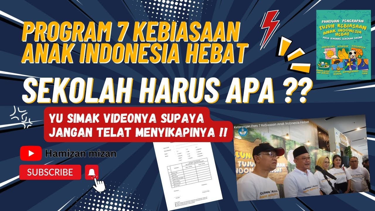 Program 7 Kebiasaan Anak Indonesia Hebat!! Sekolah Harus Apa ??? Yu Simak Videonya Sebelum Telat !!!