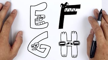 HOW TO DRAW ALPHABET LORE (E, F, G, H) - Easy Step By Step Drawing