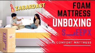 SleepX Dual Medium Soft & Hard 6 inch Queen High Density HD Foam Mattress Unboxing and Review screenshot 3