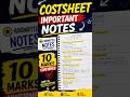 Cost sheet🔥Handwritten Notes | Important Topic #cainter #costing #costsheet #importanttopics