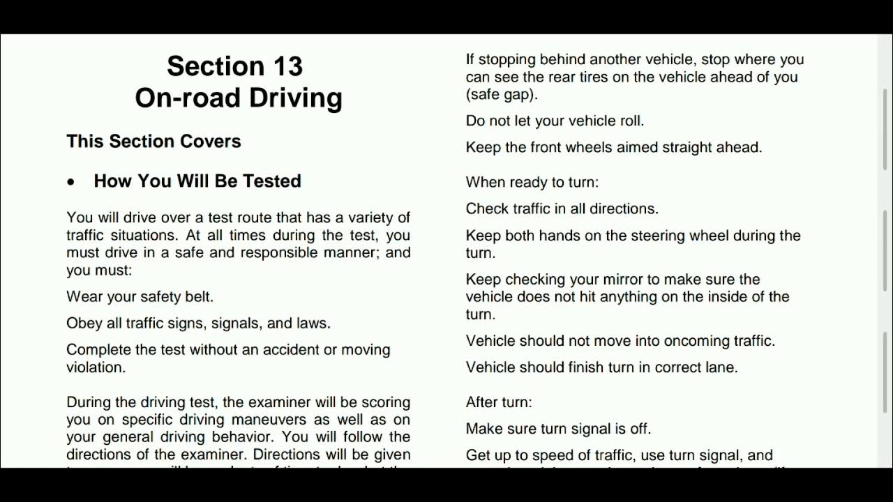 Pt 2. How to pass your CDL test in Virginia...from the CDL manual. Road