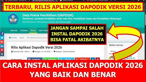 CARA INSTAL APLIKASI DAPODIK 2026 YANG BAIK DAN BENAR