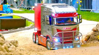 EXTRA LONG RC TRUCK ACTION GERMANY - SCANIA HEAVY HAULAGE RC MACHINES - RC DIGGER VOLVO