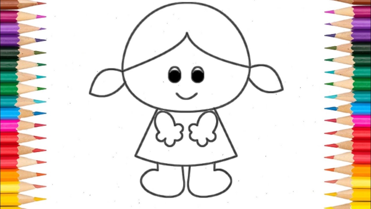 How to Draw a Doll | Simple Drawing Ideas and Coloring Pages for Kids -  YouTube