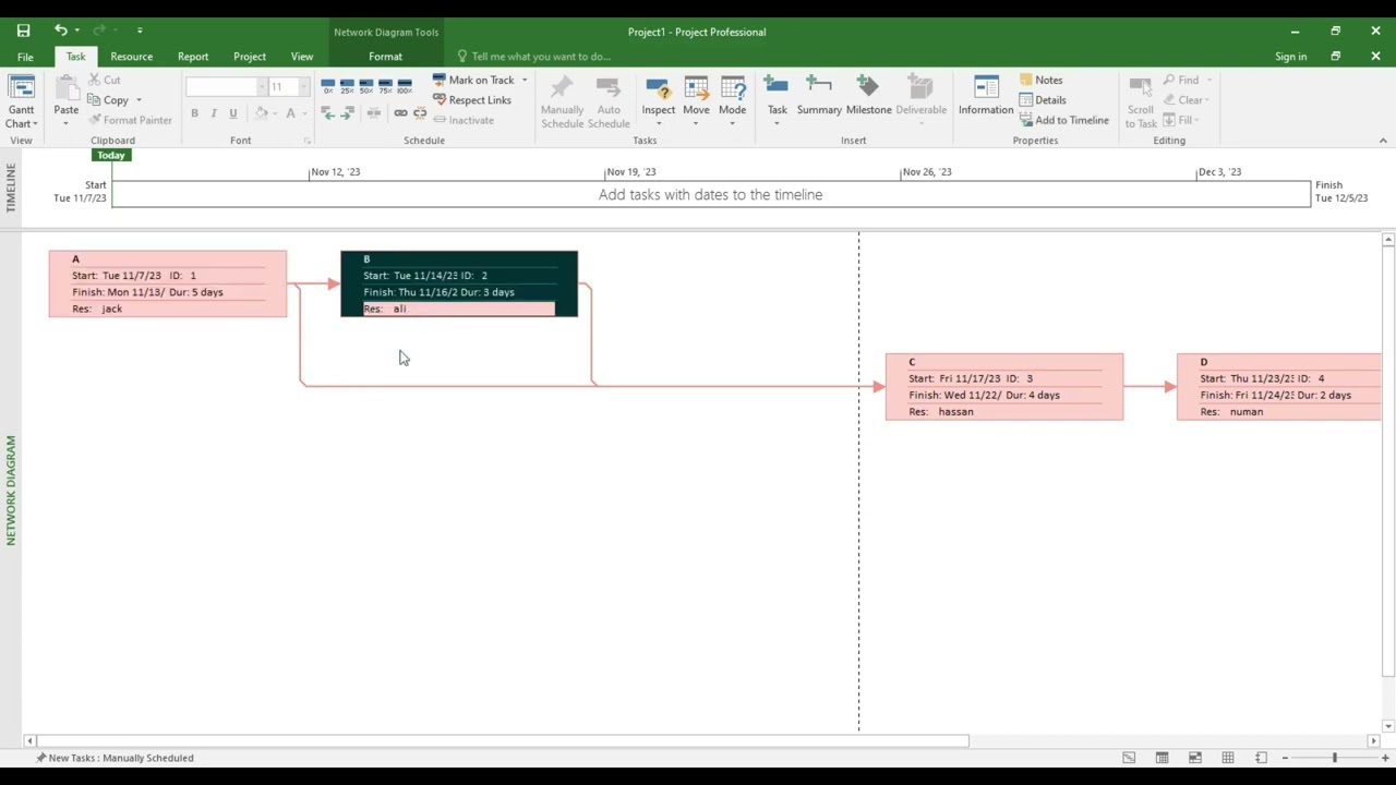 Creating A Network Diagram In Microsoft Project YouTube Creating A Network Diagram In Microsoft Project YouTube