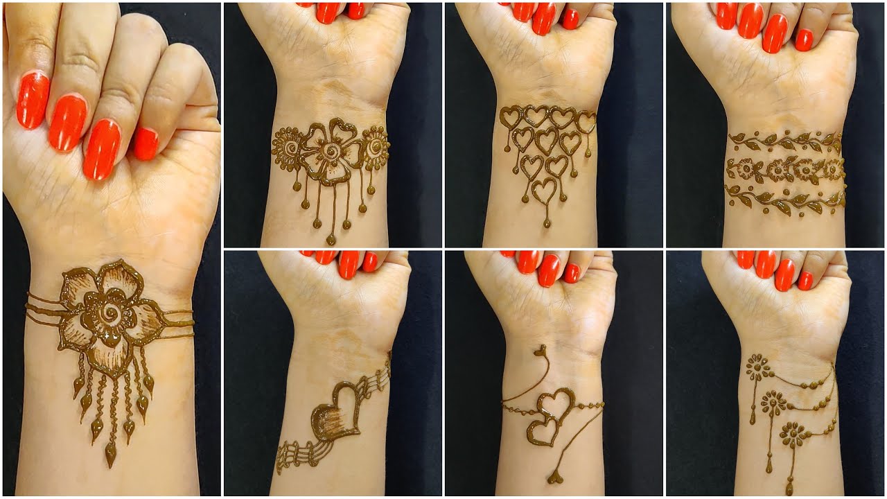 Simple Bracelet and Ring Design with Henna | Unique and Beautiful Pattern |  Mehndi World - YouTube