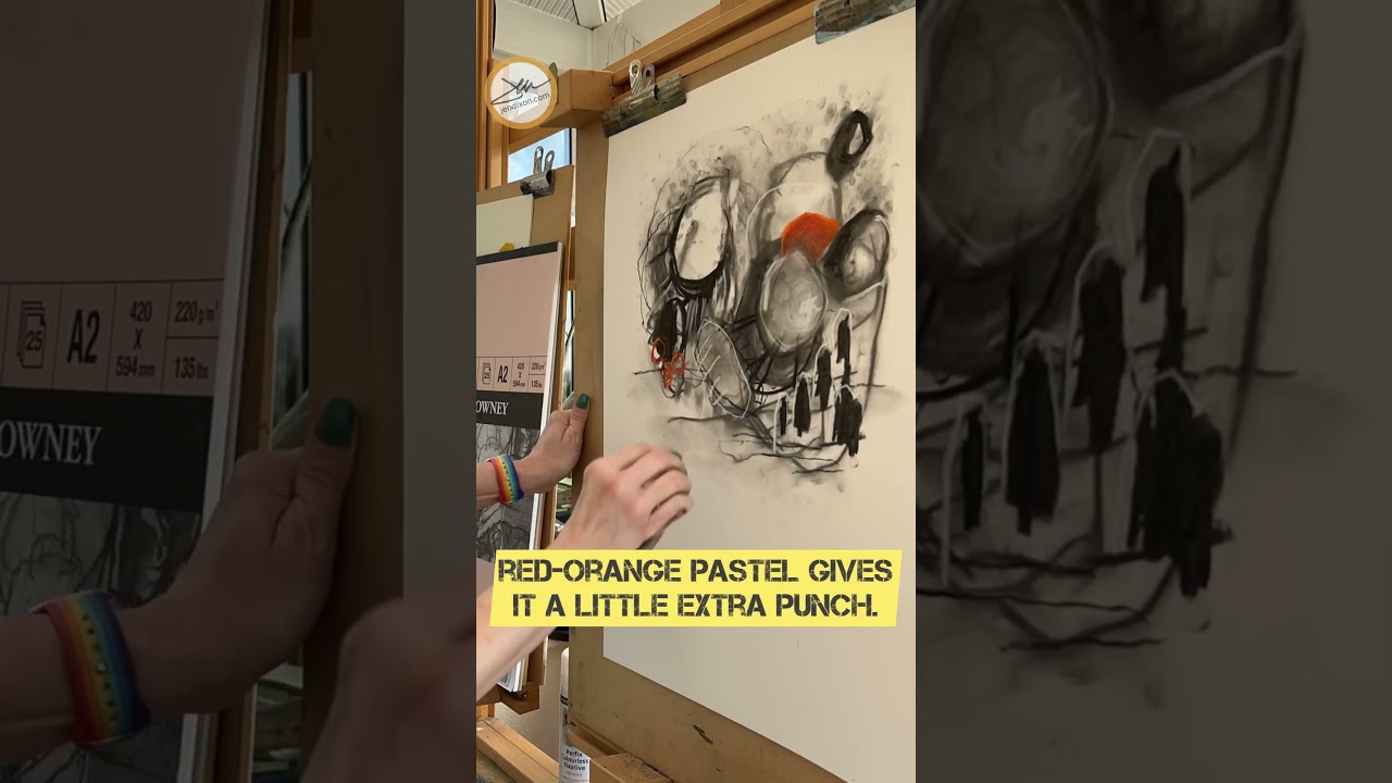 Charcoal Drawing Abstract Art Process - How I Draw From Imagination 