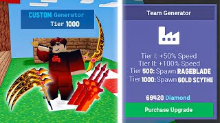 I Made A CUSTOM TIER 1000 GENERATOR In Roblox Bedwars...