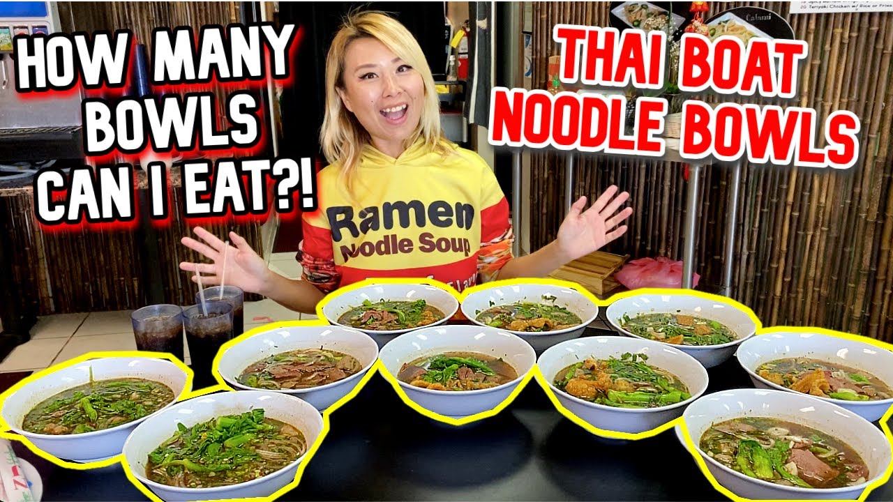 How MANY THAI NOODLE BOATS CAN I EAT?!! Lotus Kitchen in Fresno, CA 
