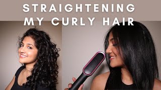 Straightening my curly hair after over a year!!! | TYMO RING