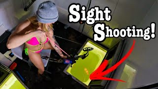 Bikini Bowfishing/Spearing Through The Ice For Unexpected Monsters!!! (This Was Crazy!!)