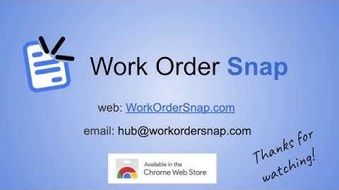 Work Order Snap, the easiest way to create and manage work orders online for your business.