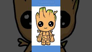 How To Draw Baby Groot Guardians Of The Galaxy