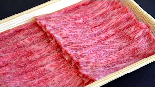 【肉磨き】夏本番だけど黒毛和牛の塊肉を「すき焼き用」に切ってみた動画