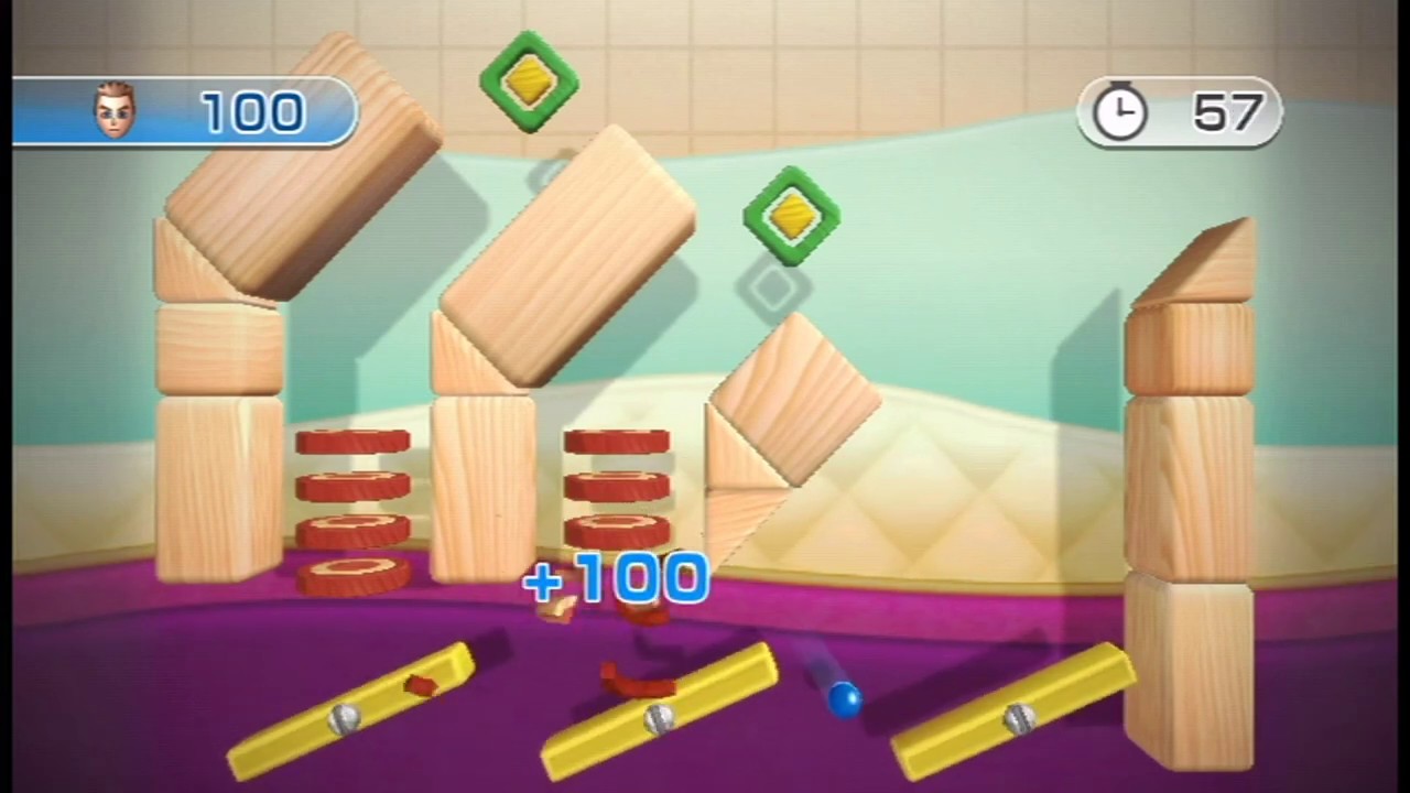 Wii Play: Motion - Teeter Targets Challenge Mode (All Stages)