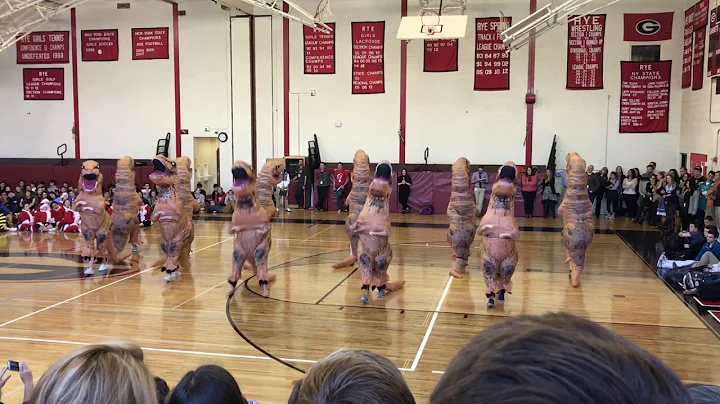Rye High School senior Halloween dance dinosaurs