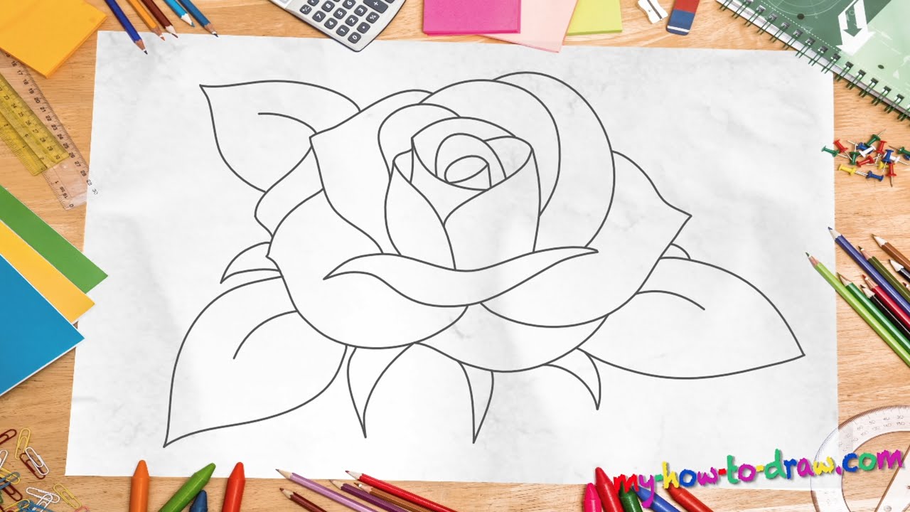 Easy Rose Drawing Step By Step