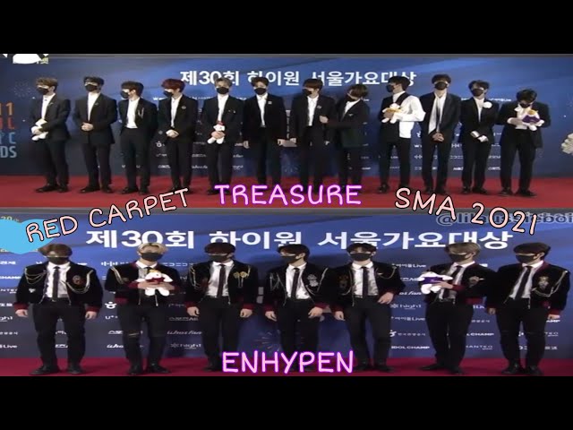 ENHYPEN AND TREASURE RED CARPET SMA 2021 class=