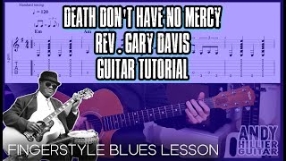 How to play Death Dont Have No Mercy Guitar Tutorial (Fingerstyle Blues)