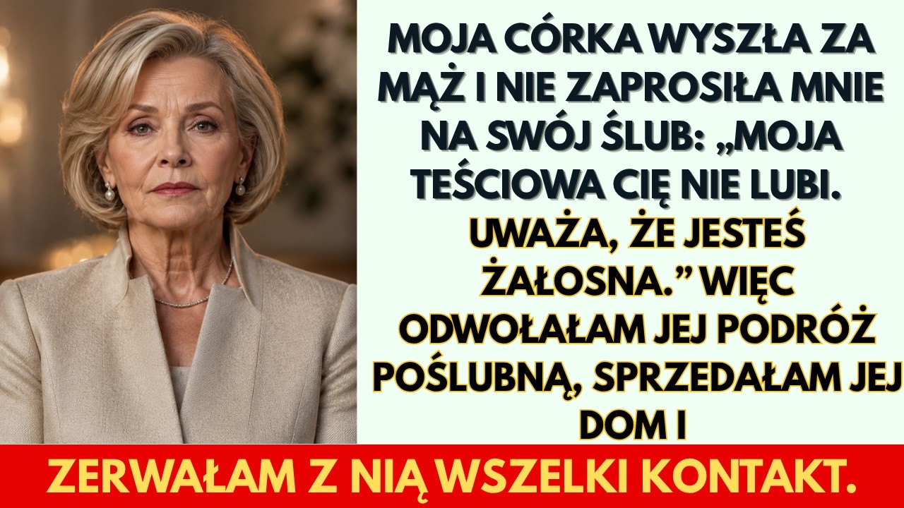 Moja córka wyszła za mąż i nie zaprosiła mnie na swój ślub：  „Moja teściowa cię nie lubi,…