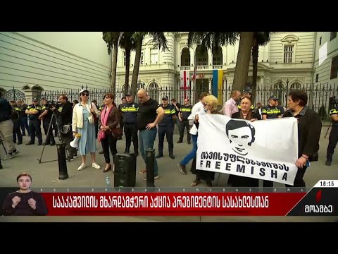 სააკაშვილის მხარდამჭერი აქცია პრეზიდენტის სასახლესთან